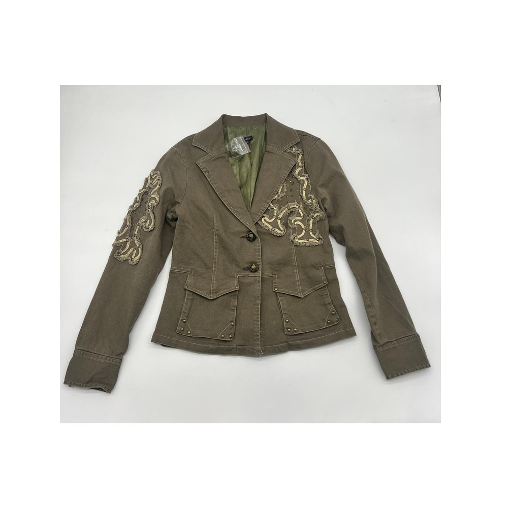 NWOT Aziz Olive Geen Embroidered Jacket